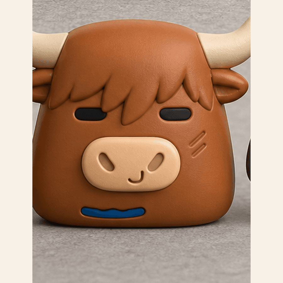 Original Highland cow Ventlings Series 01 digital preproduction concept