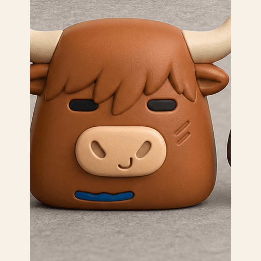 Original Highland cow Ventlings digital preproduction concept