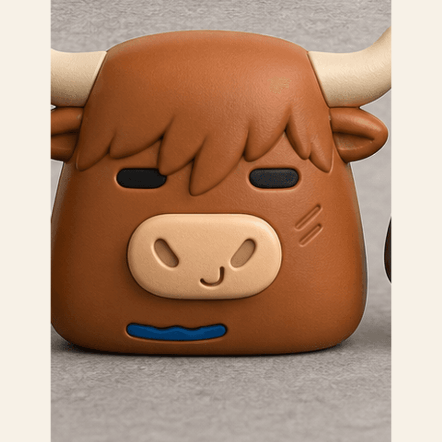 Highland cow, an original Ventlings Series 01 preproduction animal concept