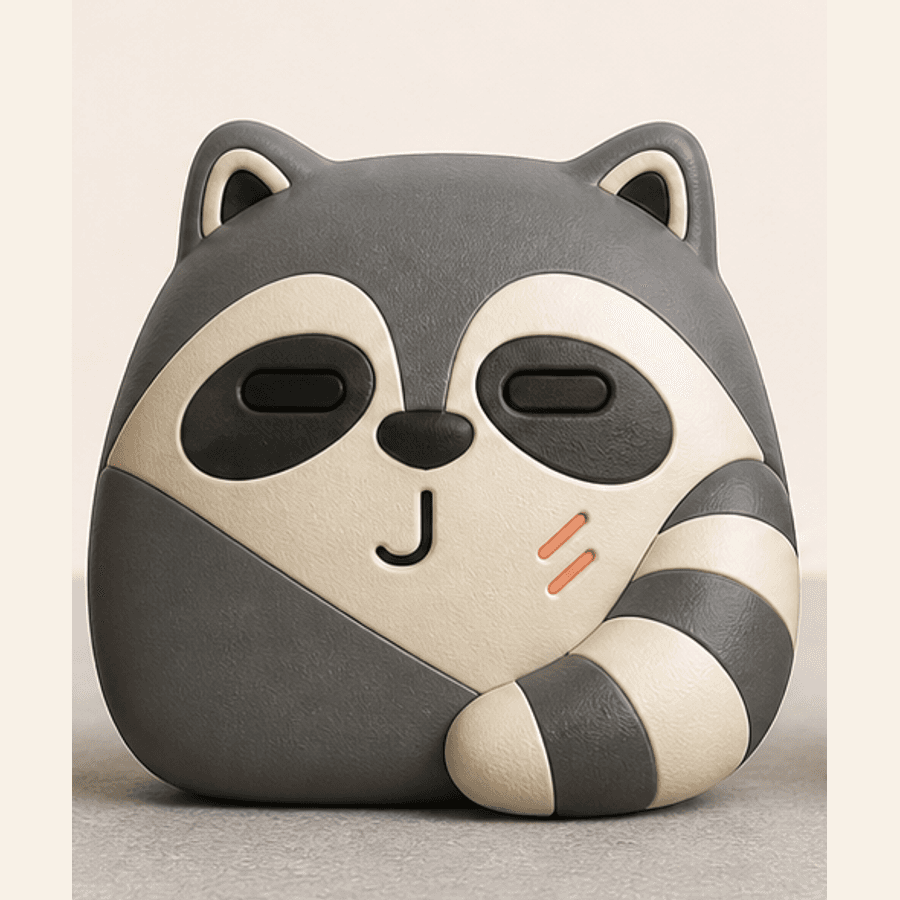 Raccoon, an original Ventlings Series 01 preproduction animal concept