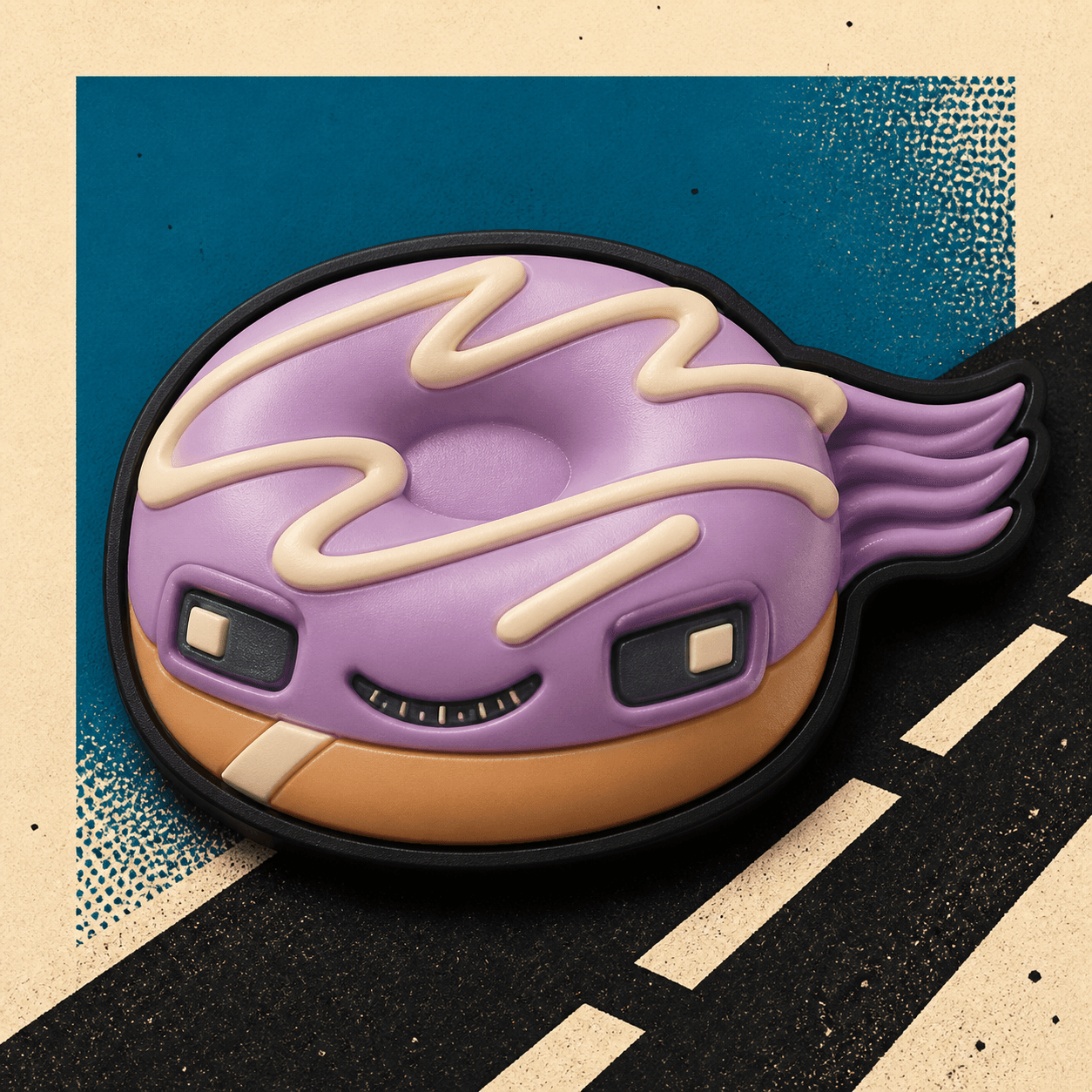 Doughloop Drifter, an original Snack Run car vent character concept