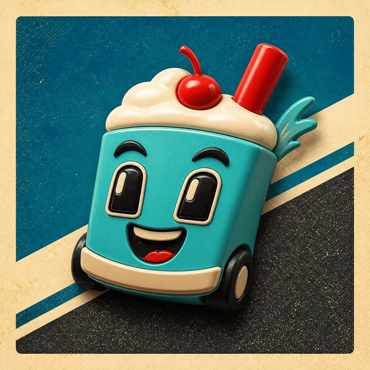 Soda Scoot, an original Snack Run car vent character concept